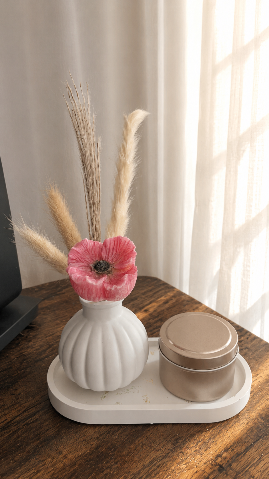 Bouquet de fleur et sa bougie