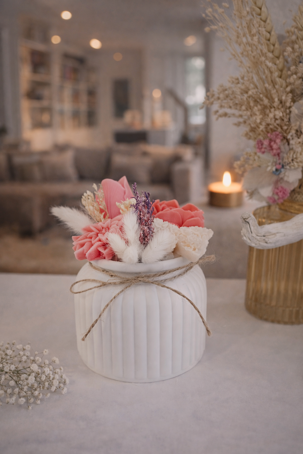 Bouquet fleurs cirées parfumées