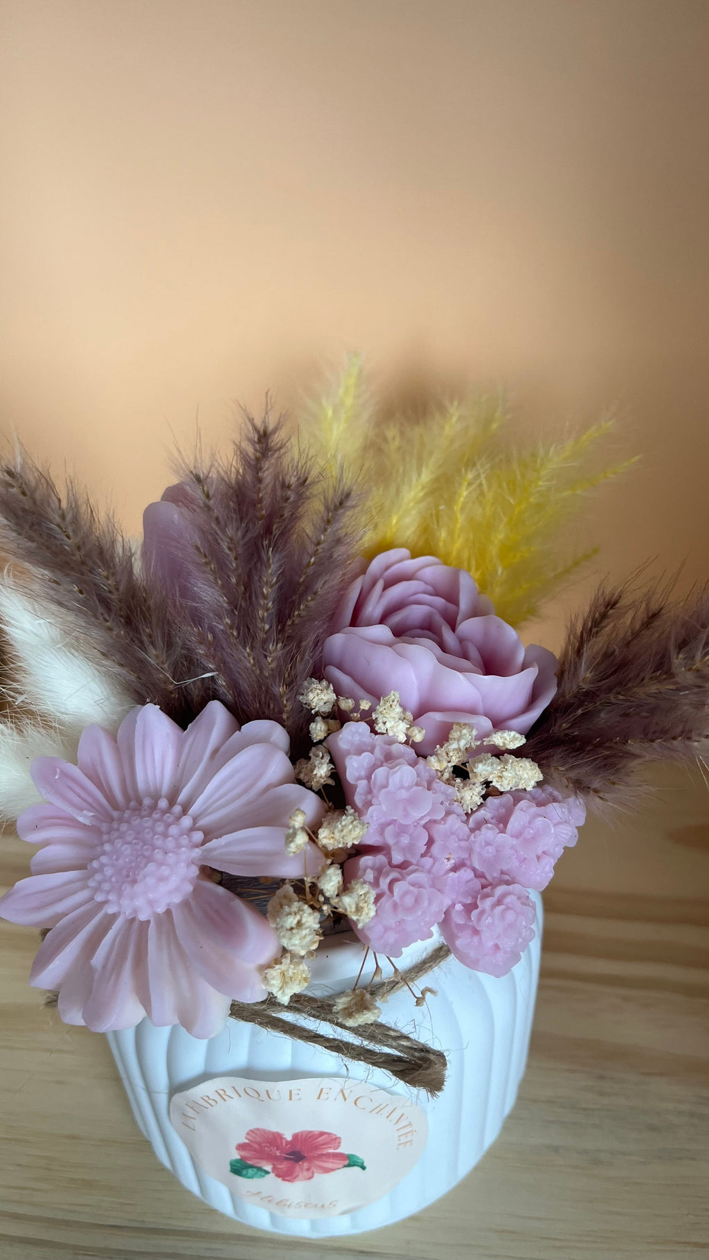 Bouquet fleurs cirées parfumées