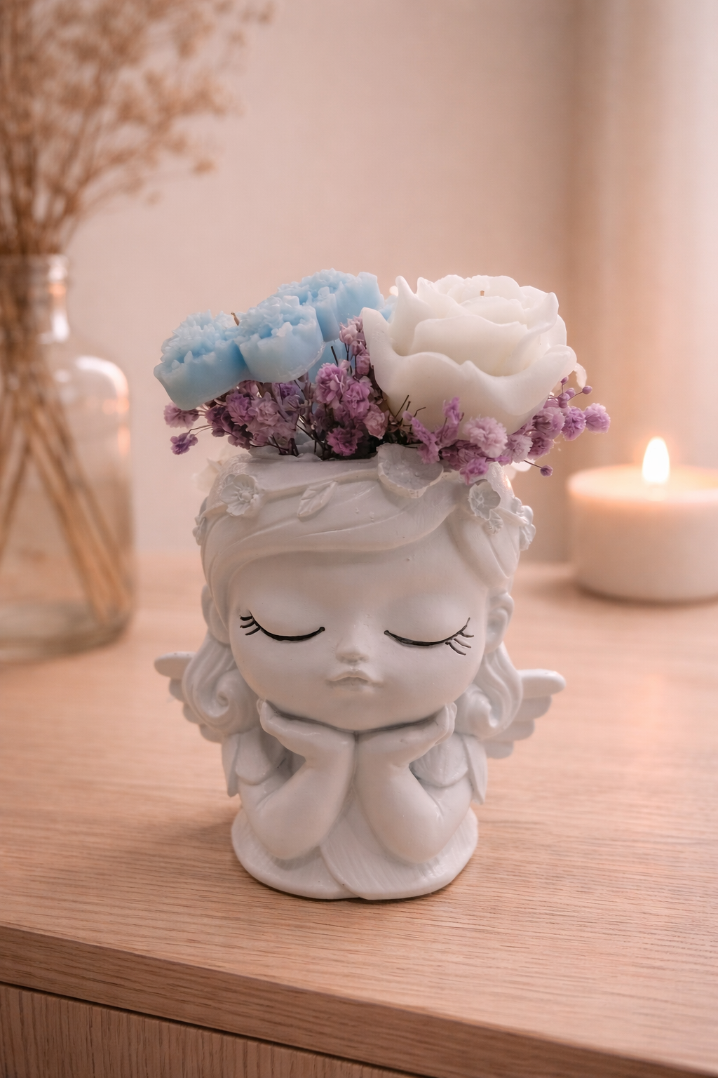 Bouquet de fleurs cirées fillette