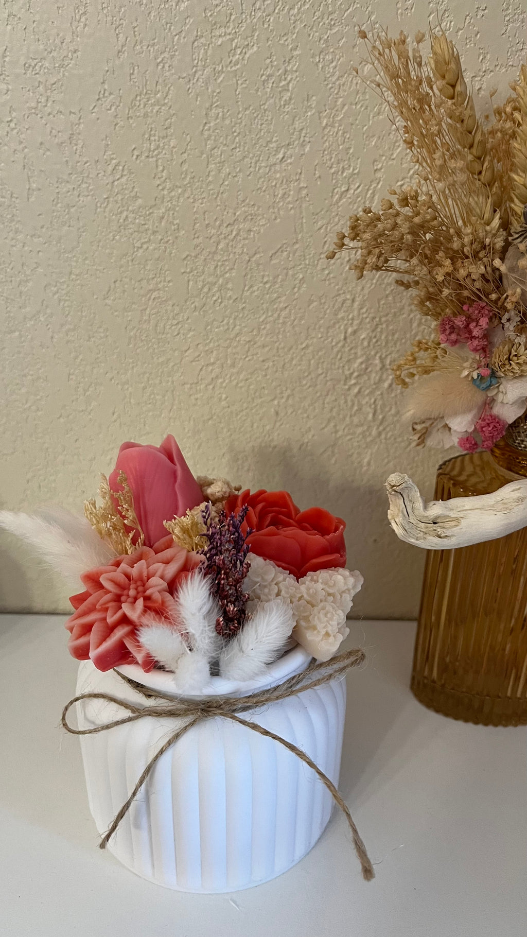 Bouquet fleurs cirées parfumées