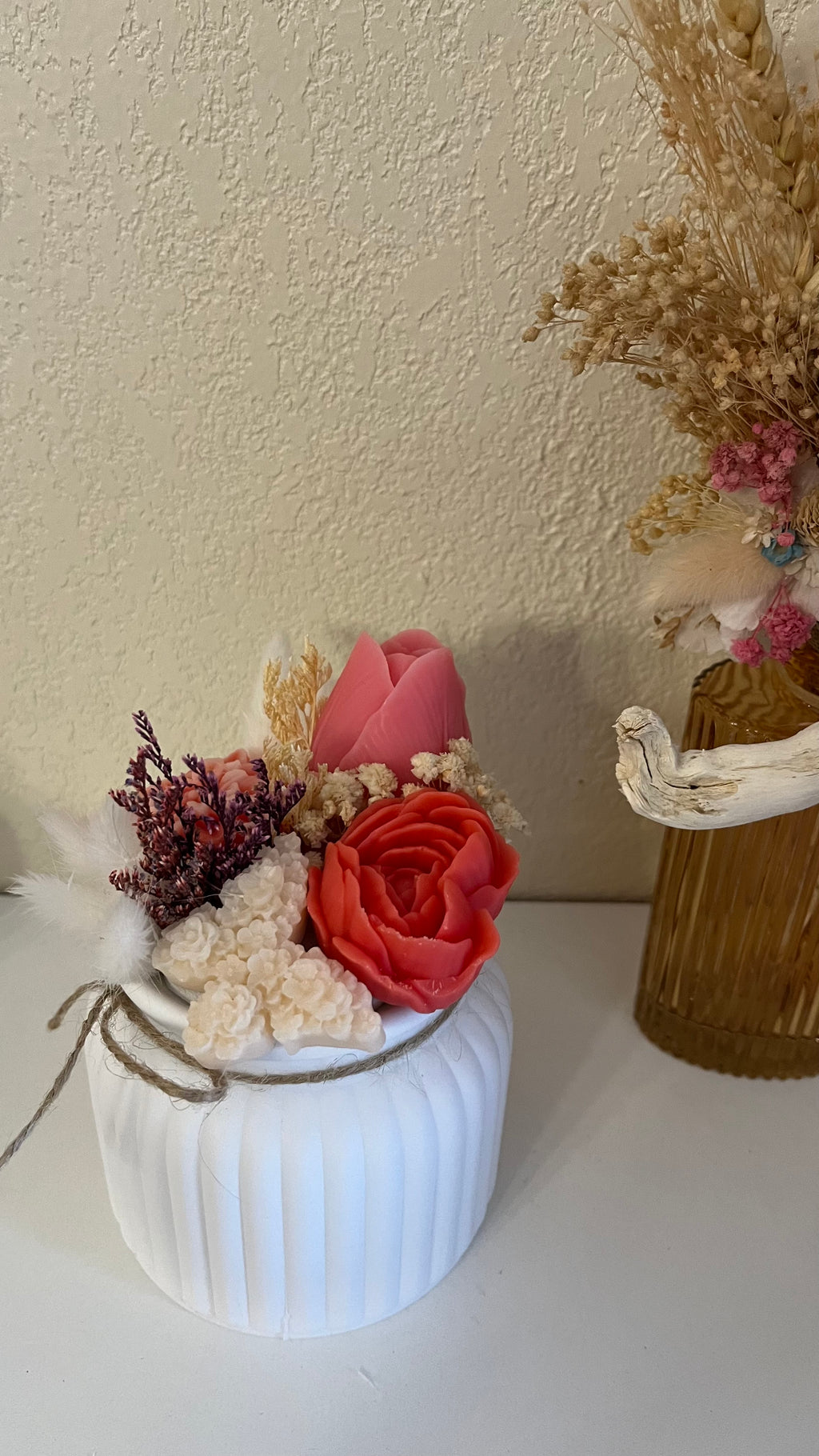 Bouquet fleurs cirées parfumées