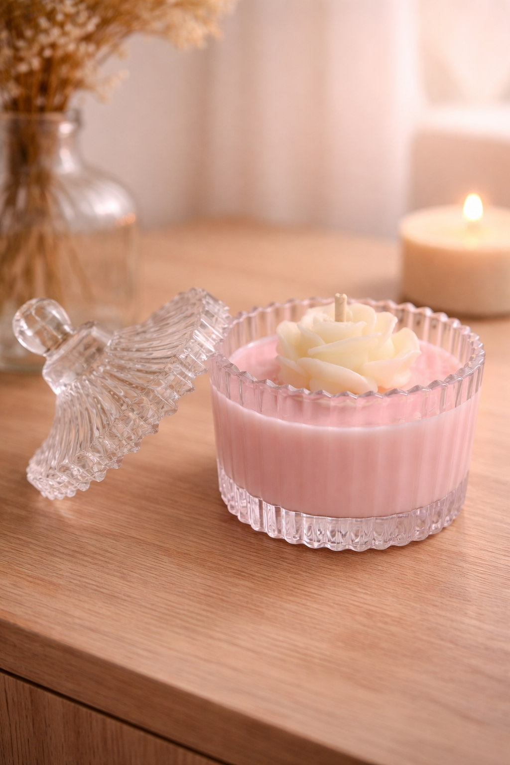 Bougie parfumée rose
