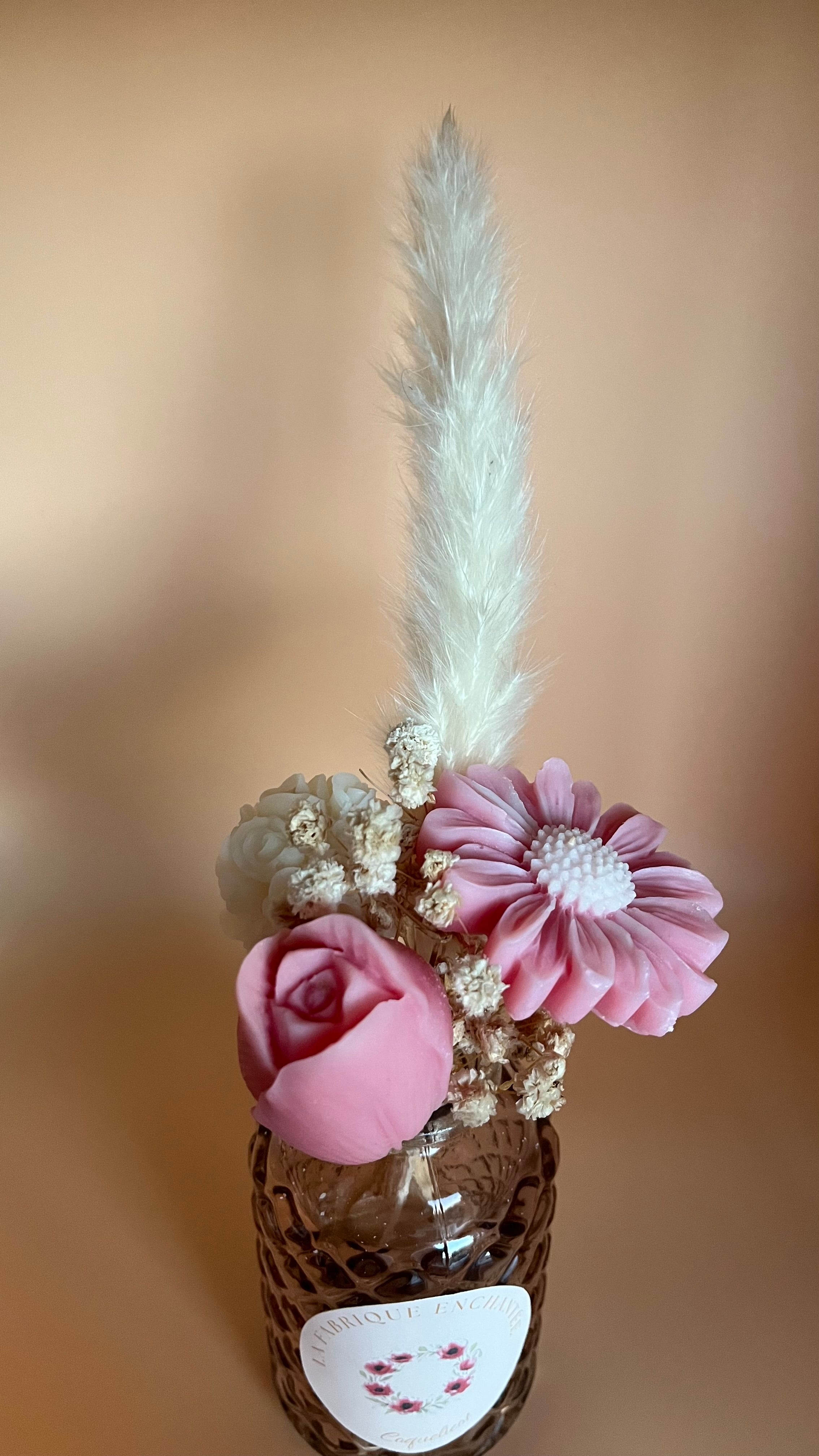 Vase fleurs cirées parfumées