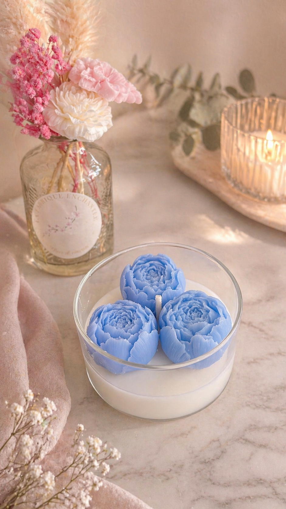 Bougie parfumée 3 pivoines