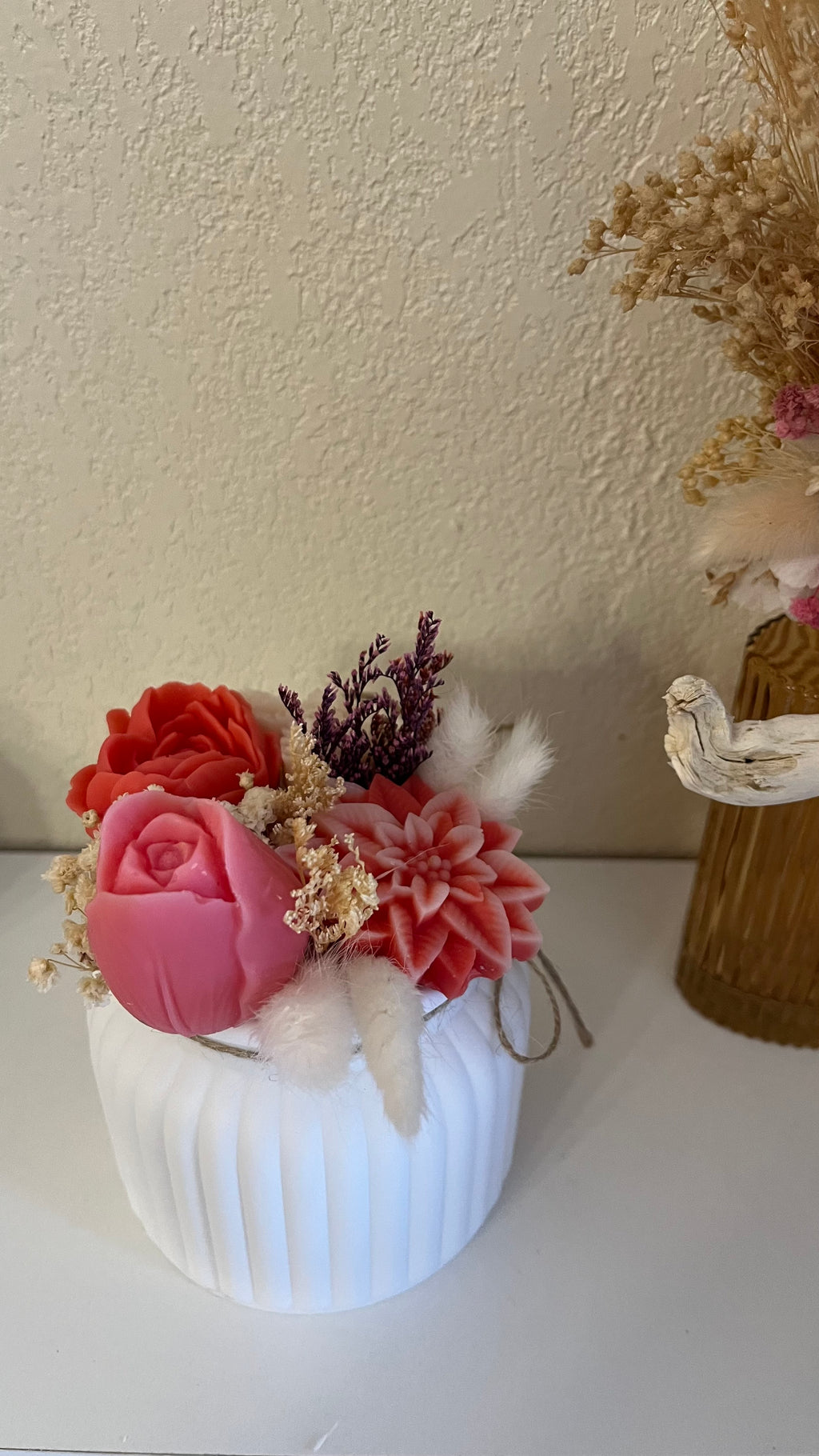 Bouquet fleurs cirées parfumées