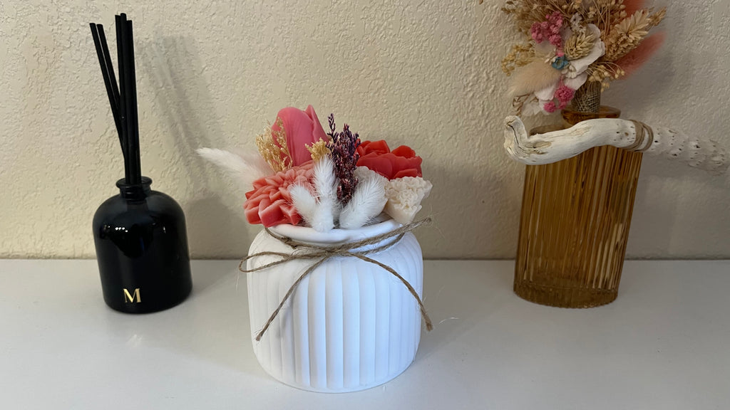 Bouquet fleurs cirées parfumées