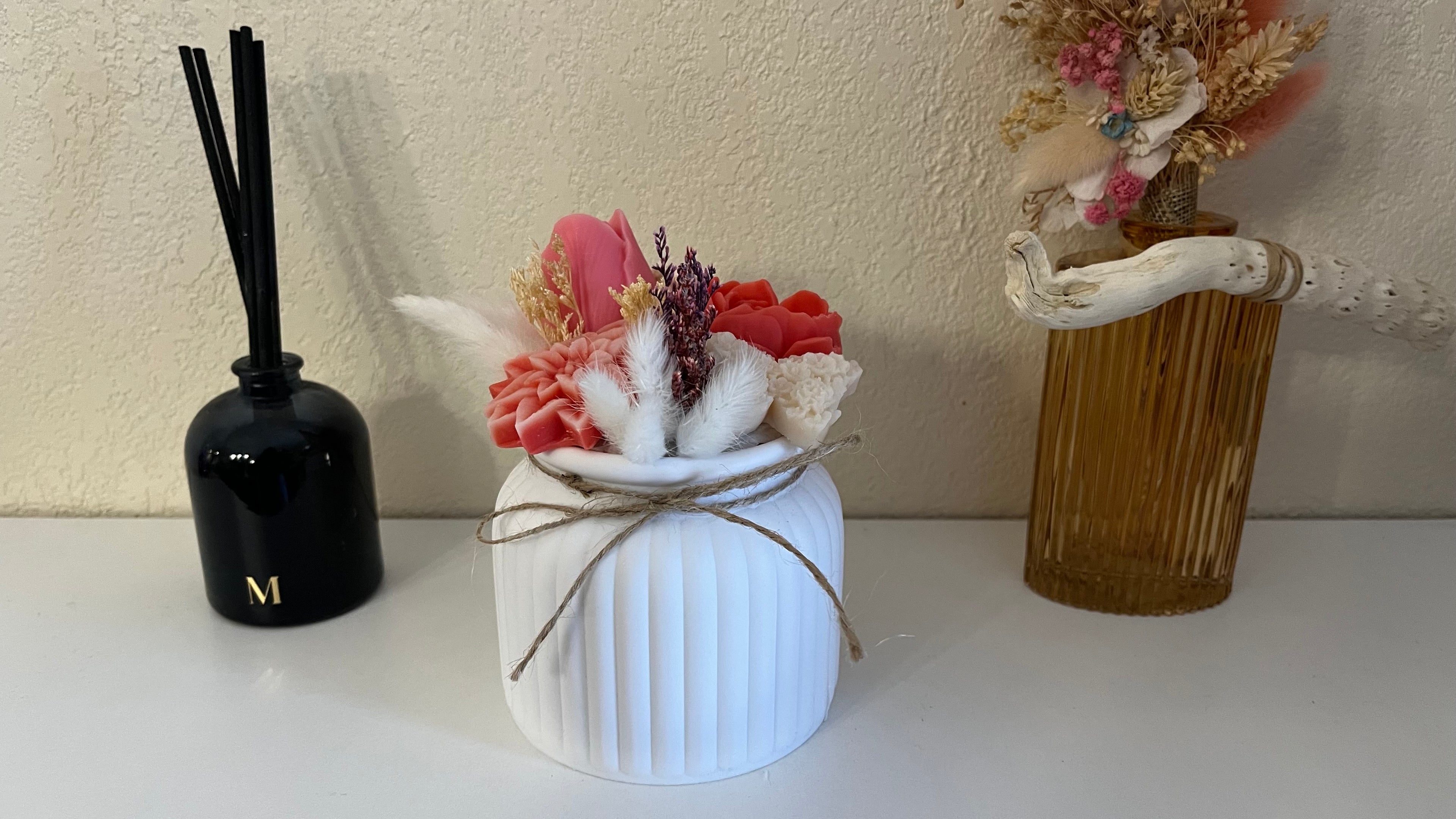 Bouquet fleurs cirées parfumées