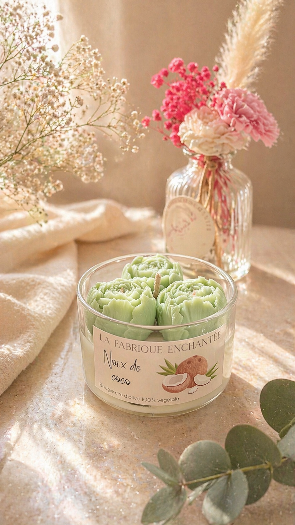 Bougie parfumée 3 pivoines